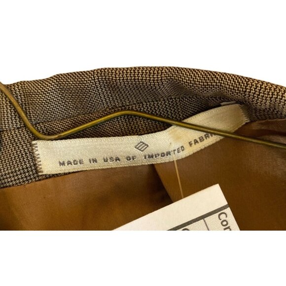 Joseph Abboud Mens Brown Plaid Blazer Size 32 X 21 Wool Blend 2-Button Jacket Ma - Picture 4 of 9